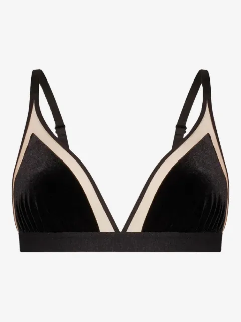 Undress Code velvet-paneled triangle bra
