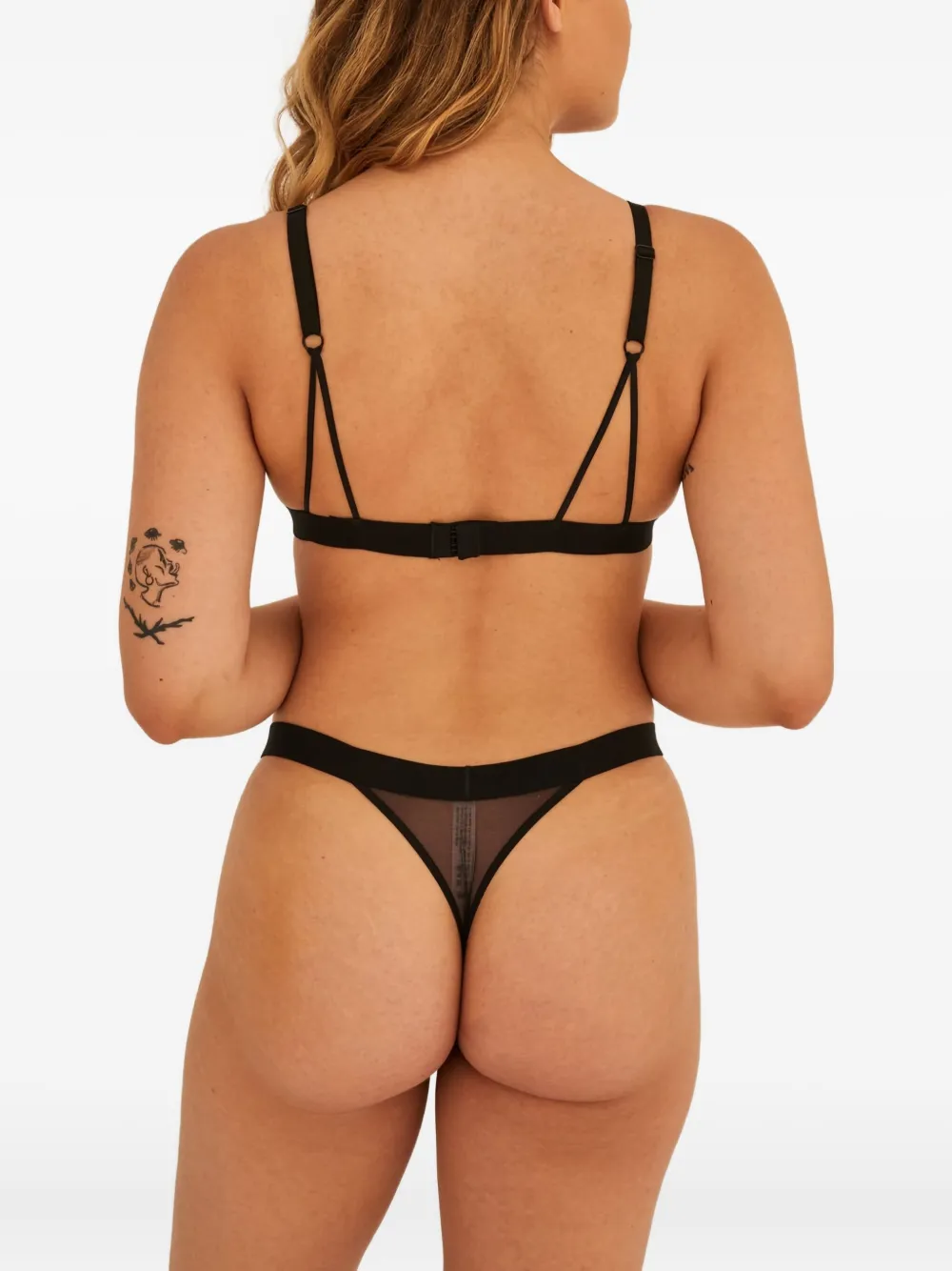 Undress Code Velvet-paneled Triangle Bra In Black