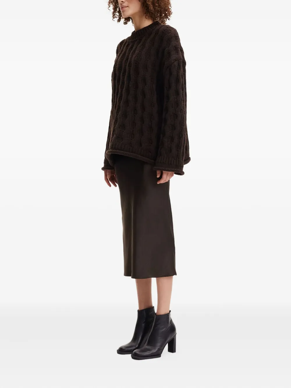 Samsoe & Samsoe Agneta Midi Skirt In Brown