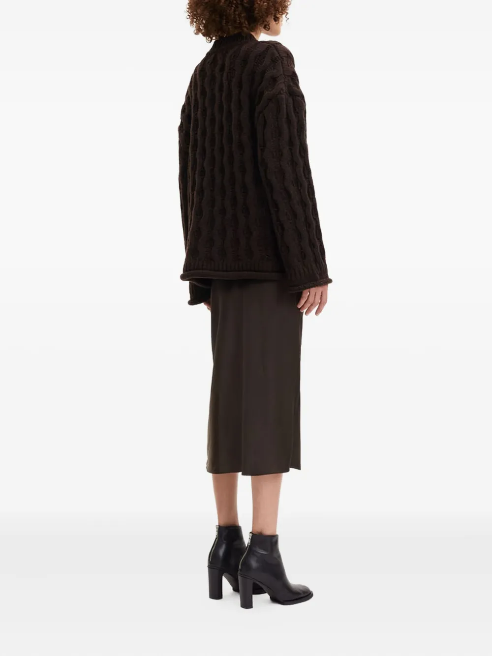 Samsoe & Samsoe Agneta Midi Skirt In Brown