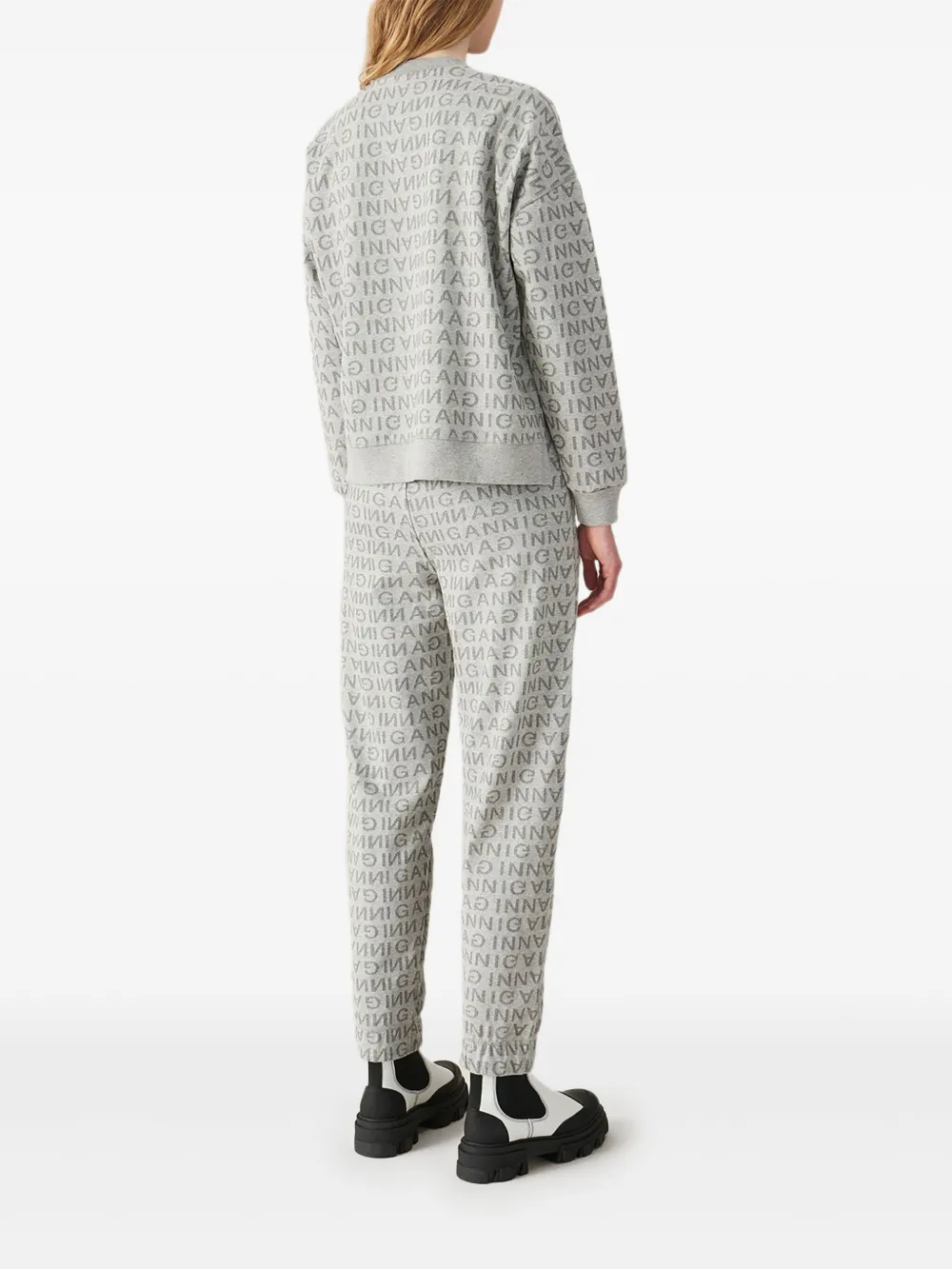 GANNI logo-print track pants Grijs