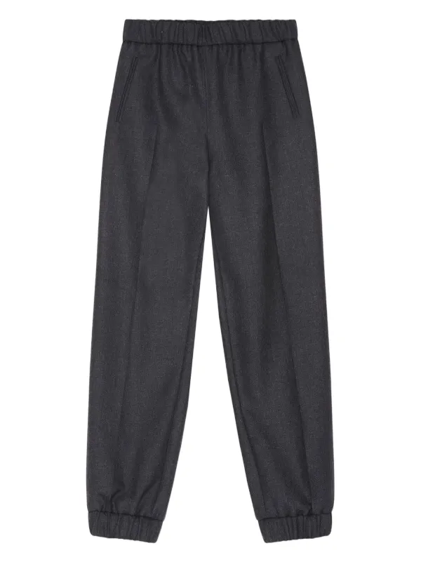 Ganni Elasticated-waistband Trousers in Grey