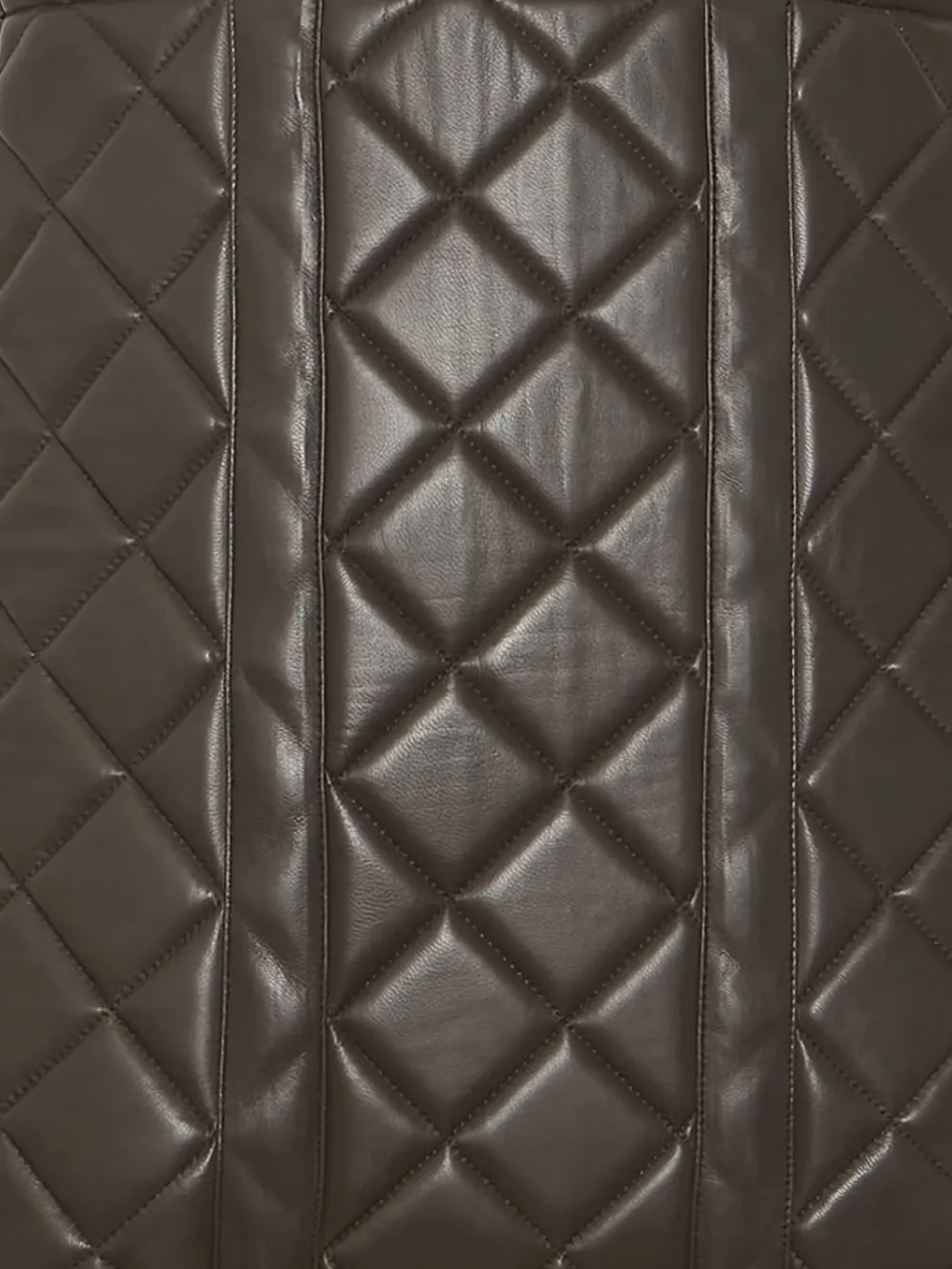 Gestuz Karon quilted leather tote bag Bruin