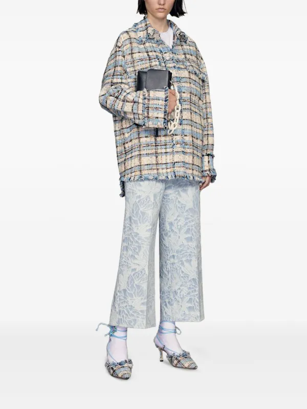 MSGMのツイードジャケット MSGM ツイード ジャケット | ブルー | FARFETCH JP
