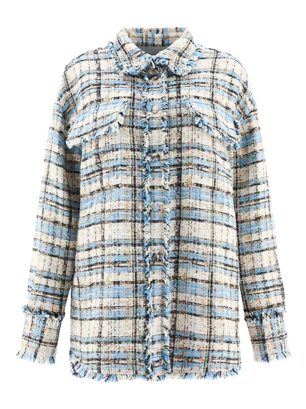 tweed frayed-edge jacket