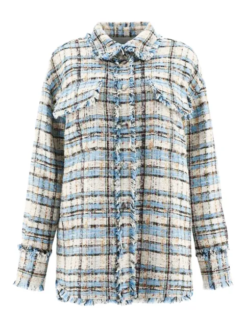 MSGM tweed frayed-edge jacket