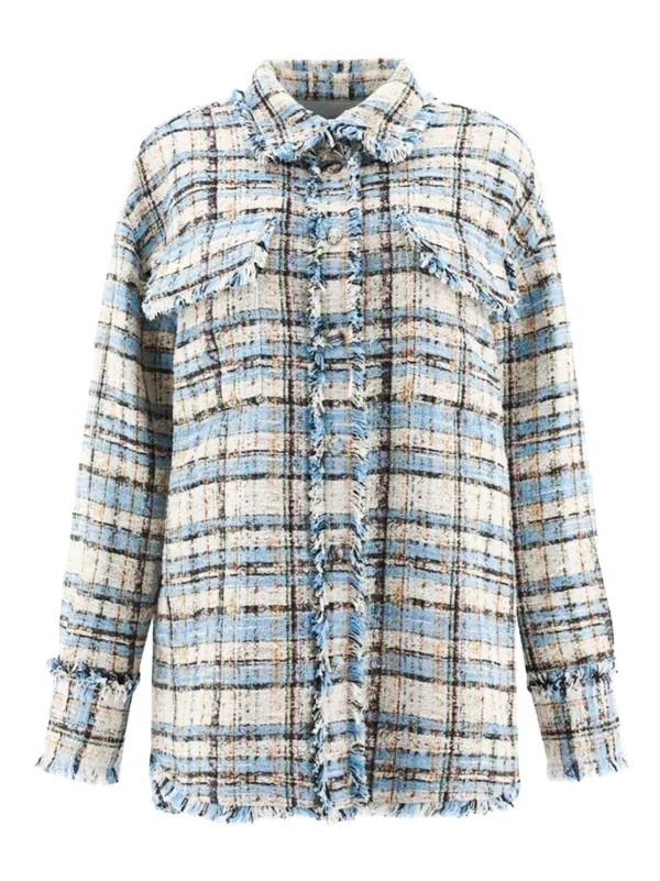 MSGMのツイードジャケット MSGM ツイード ジャケット | ブルー | FARFETCH JP
