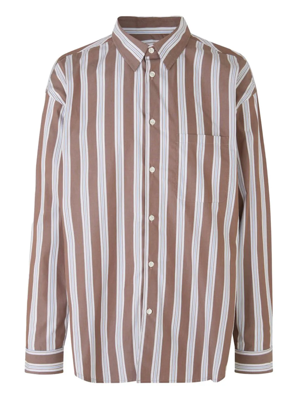 SAMSOE striped cotton shirt Zwart