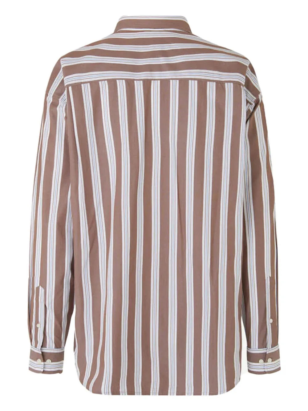 SAMSOE striped cotton shirt Zwart