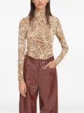 SAMSOE SAMSOE Elsi zebra-print turtleneck T-shirt - Brown