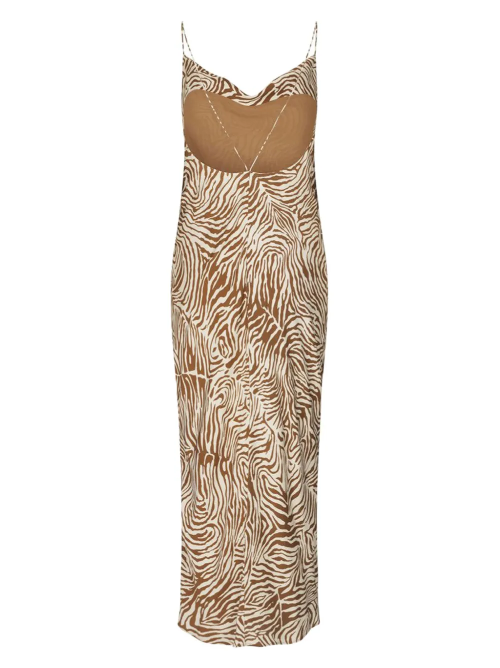 SAMSOE zebra-print cowl-neck dress Bruin