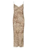 SAMSOE SAMSOE zebra-print cowl-neck dress - Brown