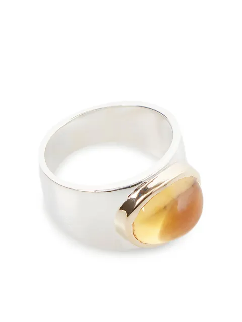 Pearls Before Swine silver citrine gemstone ring