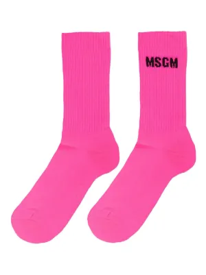靴下・ソックス MSGM COTTON SOCKS WITH LOGO MSGM ロゴ 靴下 | ブルー | FARFETCH JP