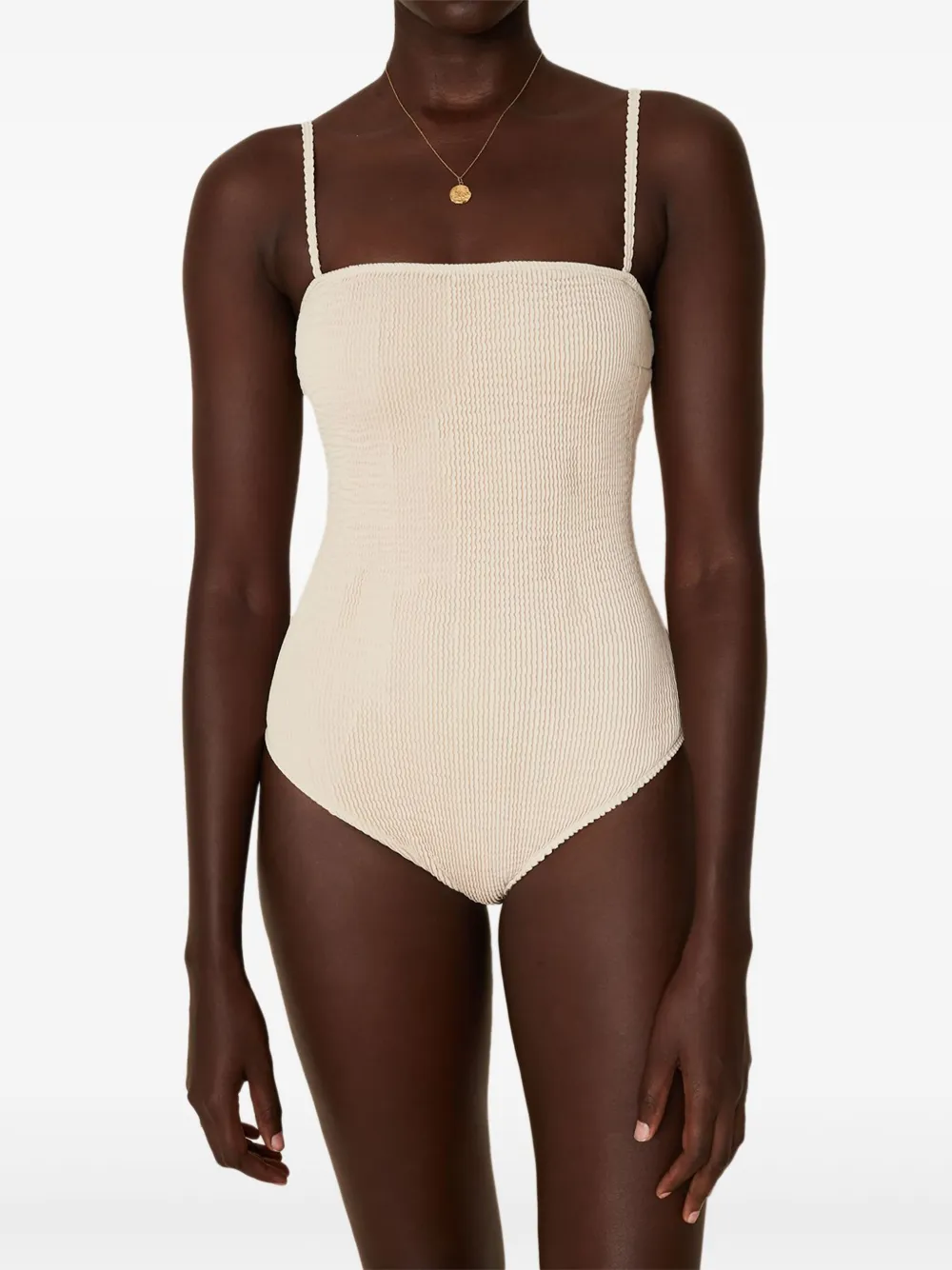 Faithfull the Brand Minnelli textured swimsuit Beige