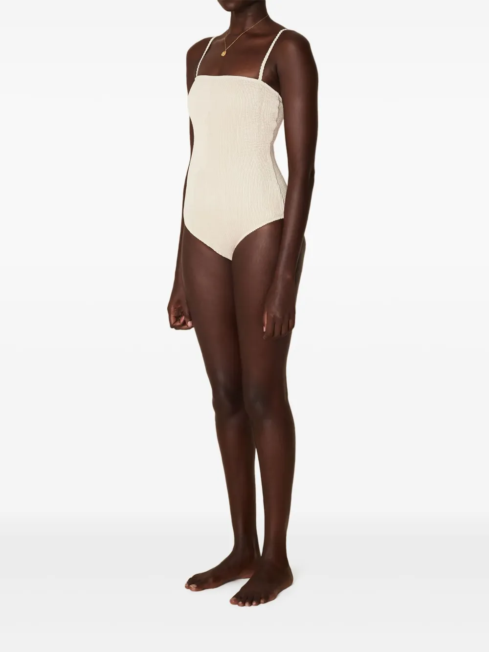 Faithfull the Brand Minnelli textured swimsuit Beige