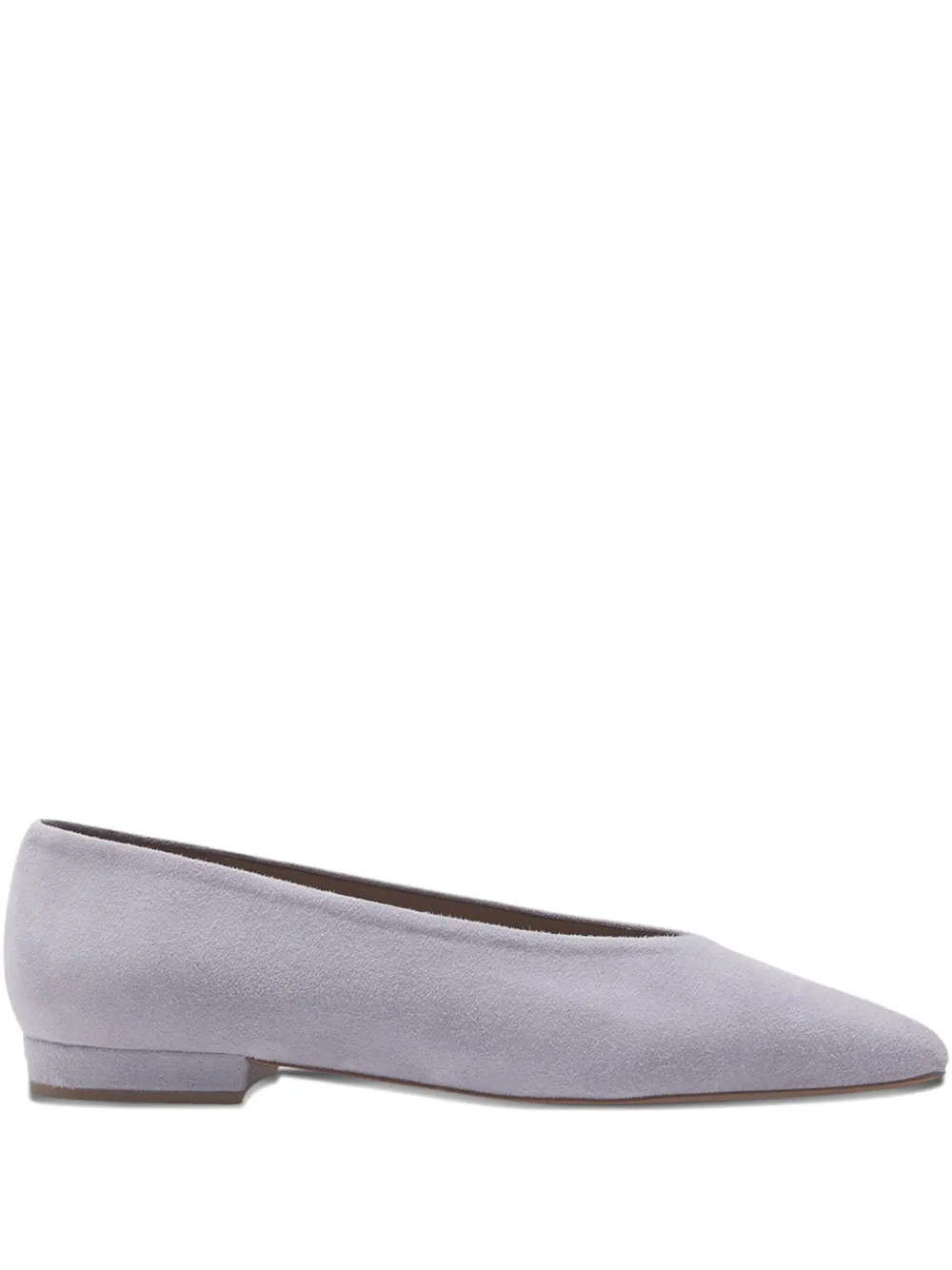 Flattered pointed-toe suede flat pumps | Purple | Image 1