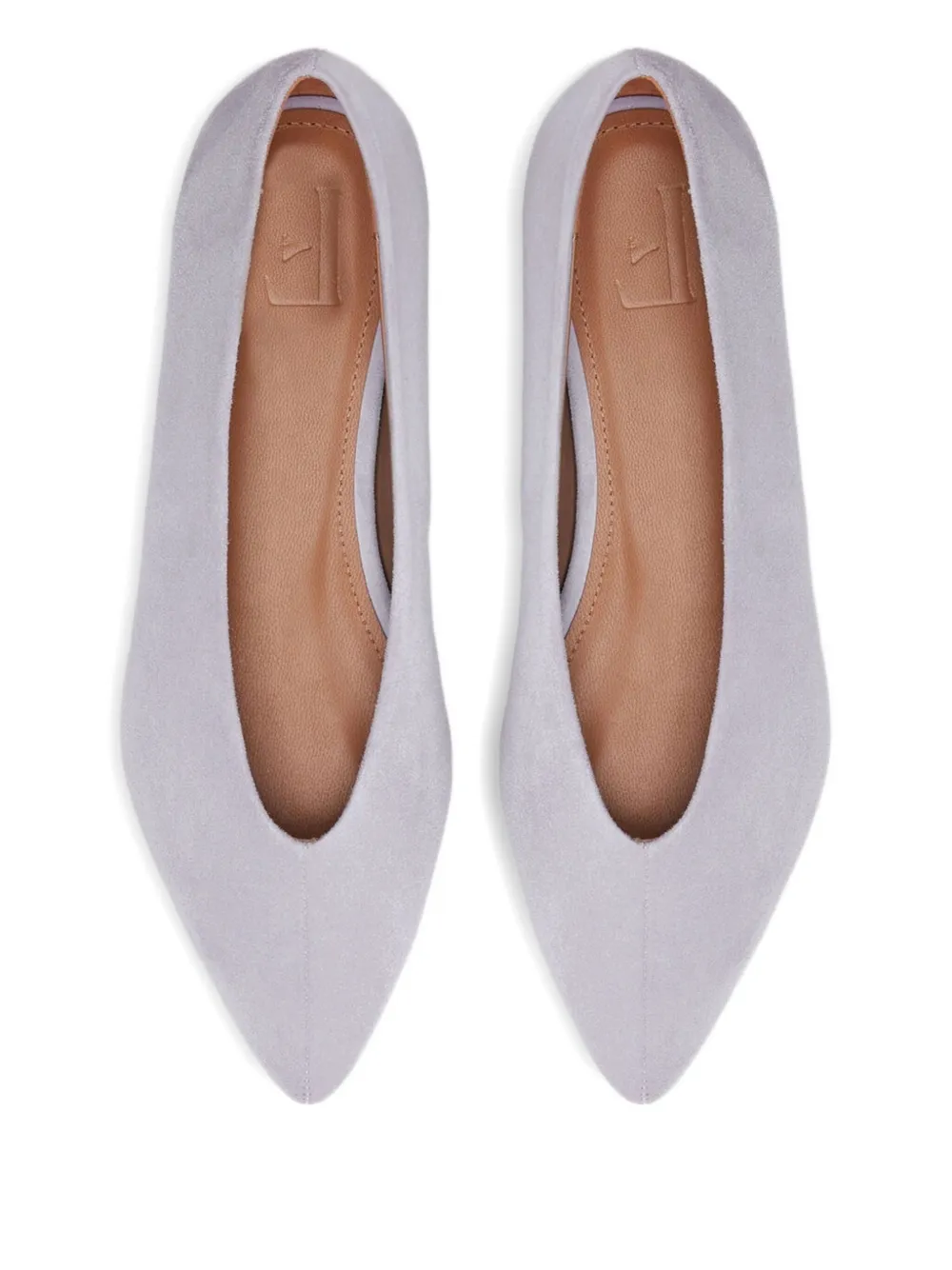 Flattered pointed-toe suede flat pumps Purple