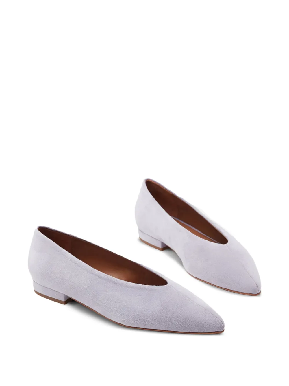 Flattered pointed-toe suede flat pumps | Flat Pumps | Image 2