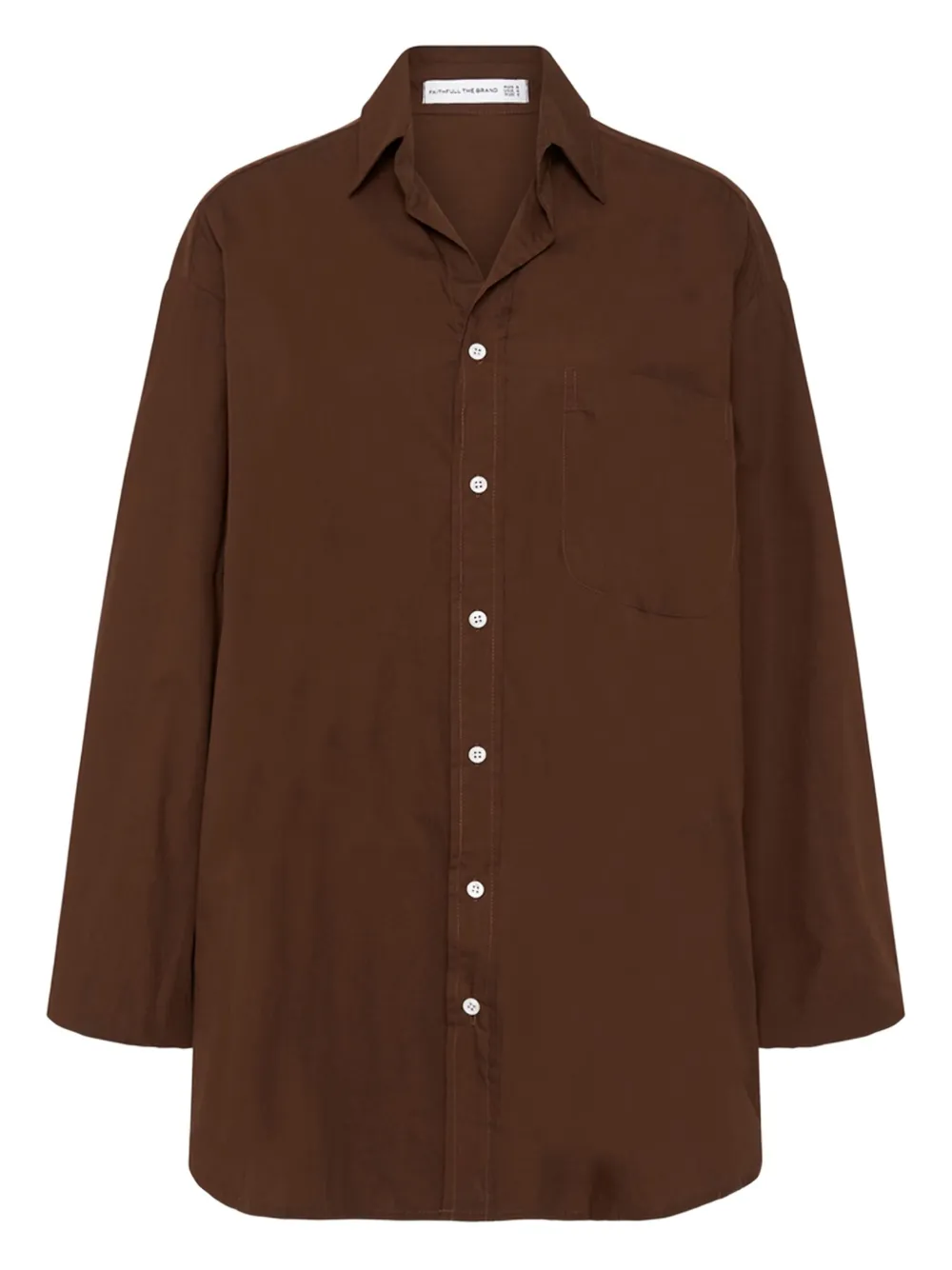 Faithfull the Brand Pontia poplin shirt mini dress Bruin