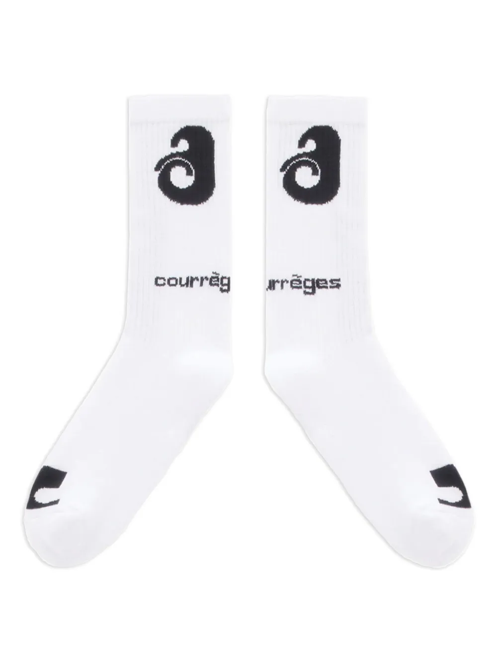 Courrèges logo-detail ribbed socks | White | Image 1