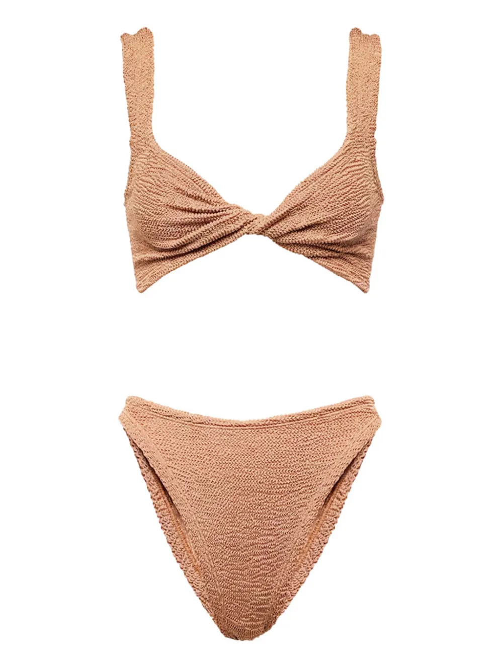 Hunza G Juno twist-front detail bikini - ブラウン Hunza G Juno twist-front detail bikini - ブラウン