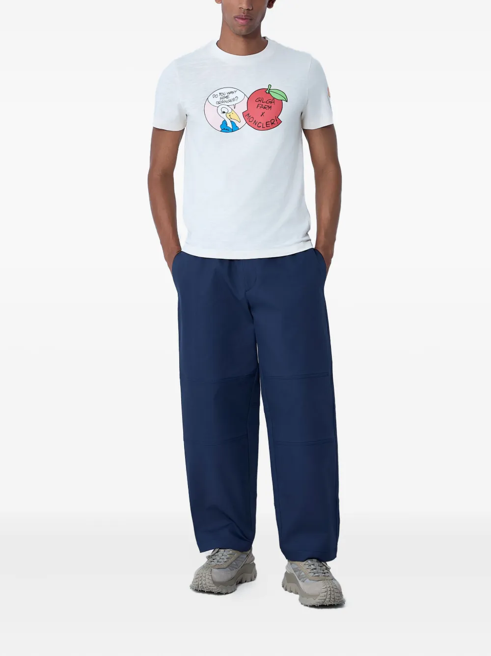 Moncler logo-motif crew neck T-shirt - Wit