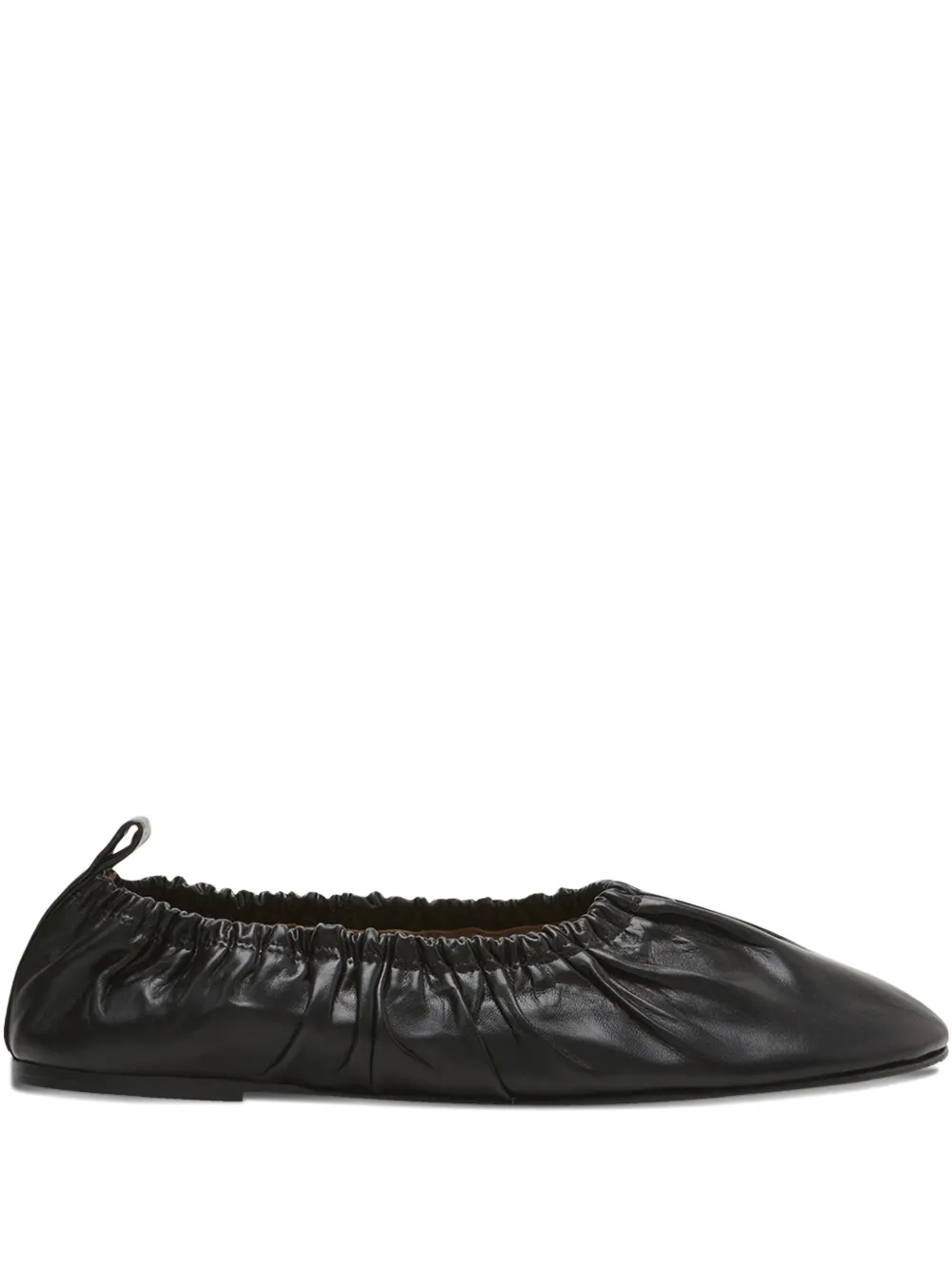 gathered-leather ballet flats