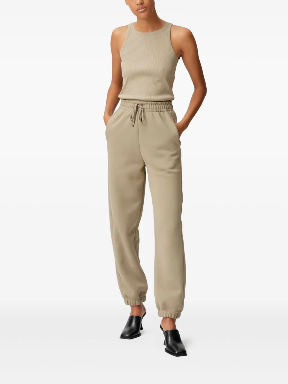 Gestuz Drew Ribbed Cotton Vest Top In Nude