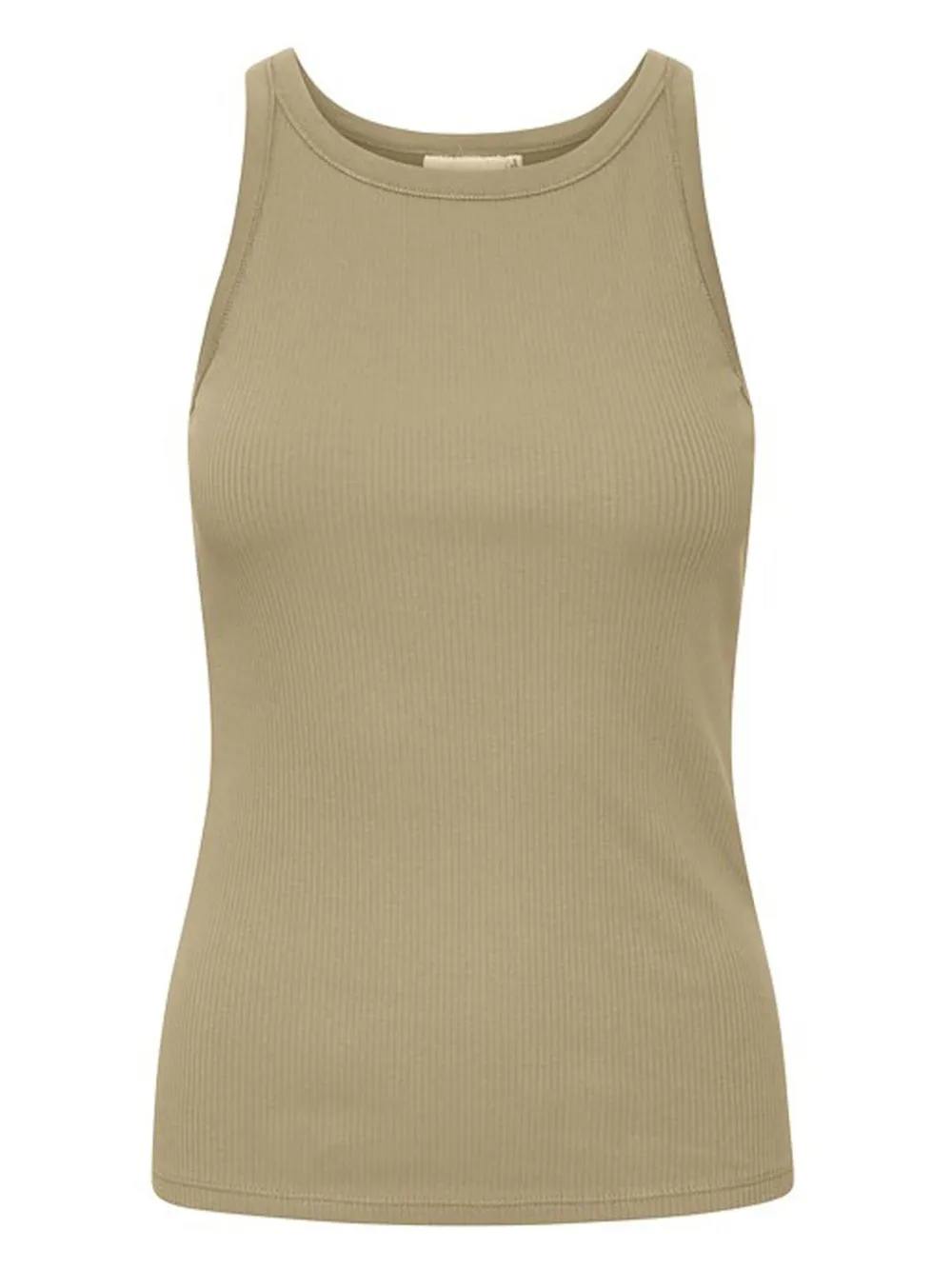 Gestuz Drew Ribbed Cotton Vest Top In Nude