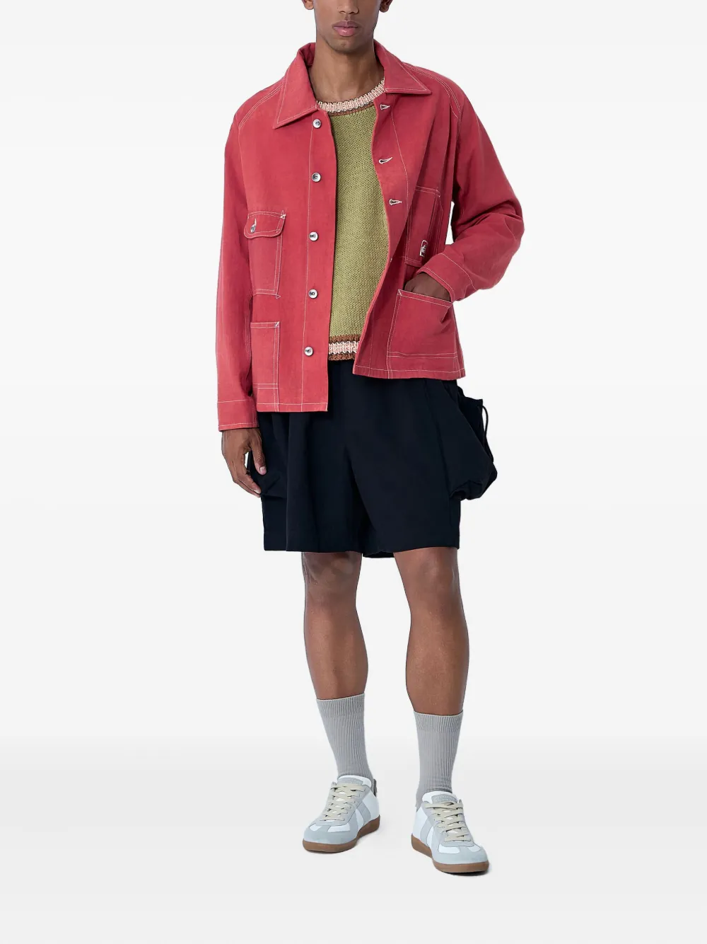 Story Mfg. Railroad Patch-pocket Jacket In Pink