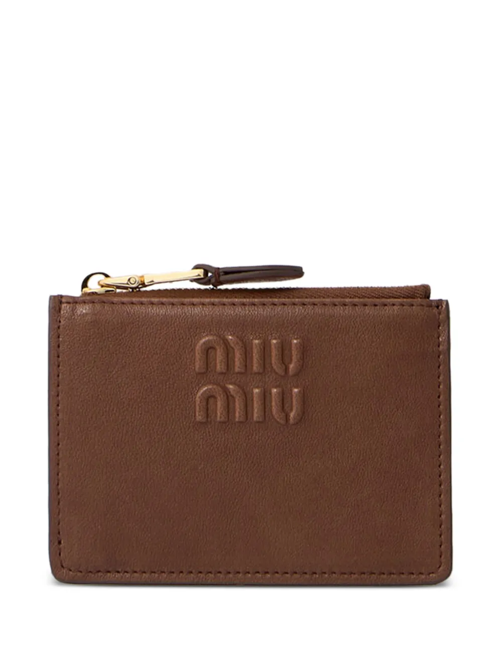 Miu logo-embossed zip cardholder Bruin