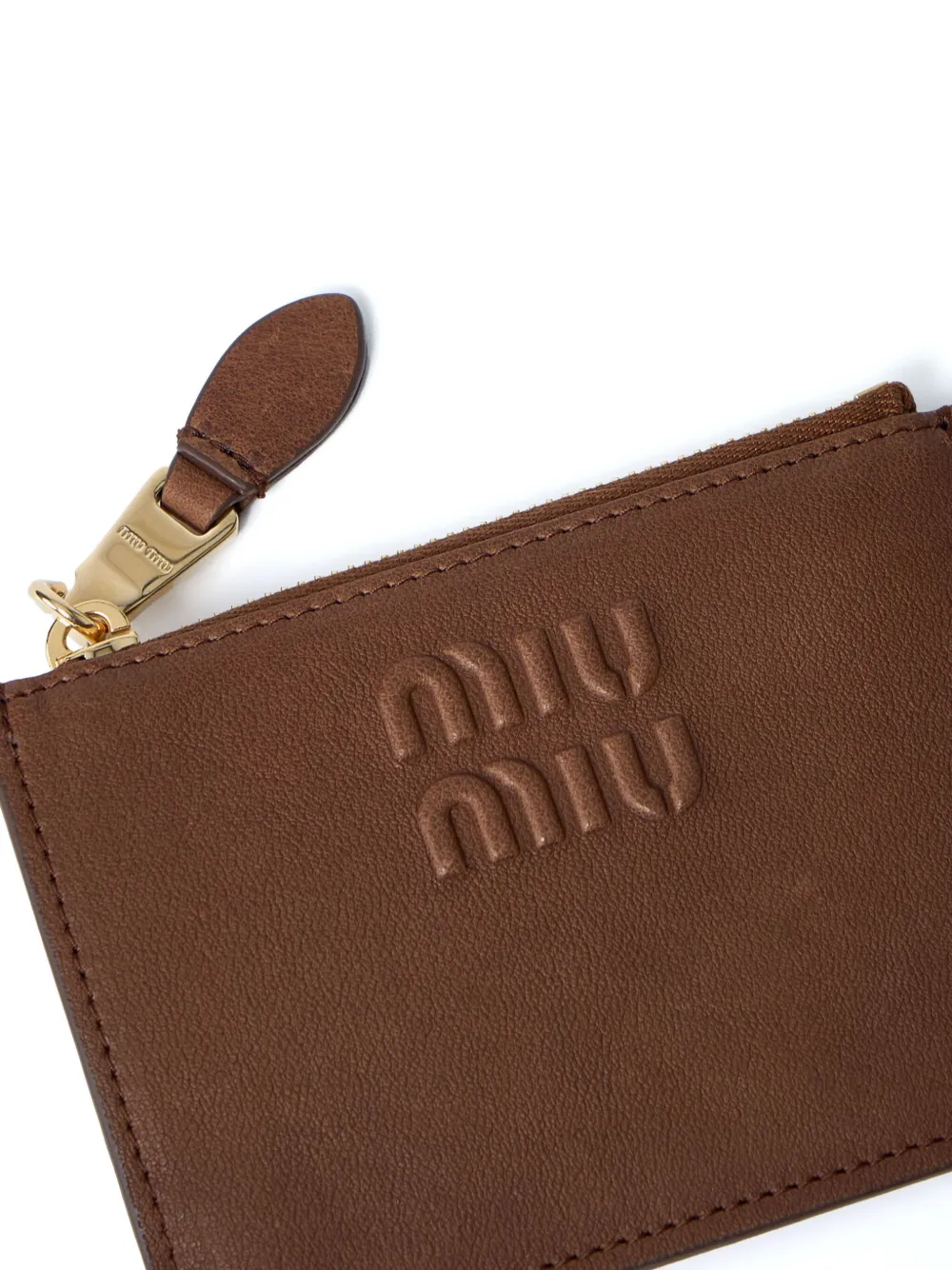Miu logo-embossed zip cardholder Bruin