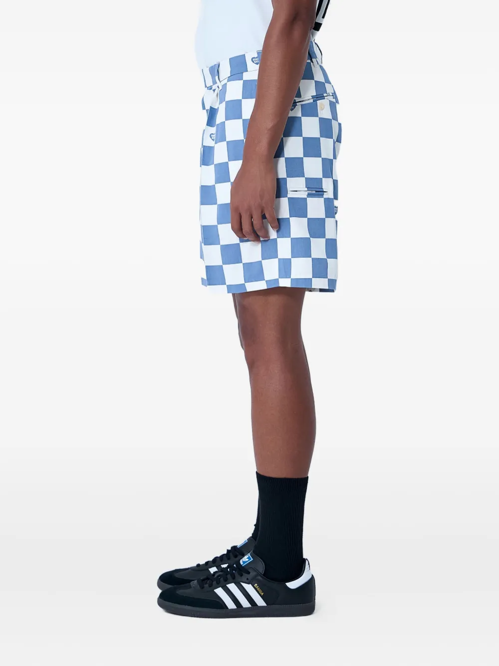 Human Made Checkerboard-print Shorts In Blue