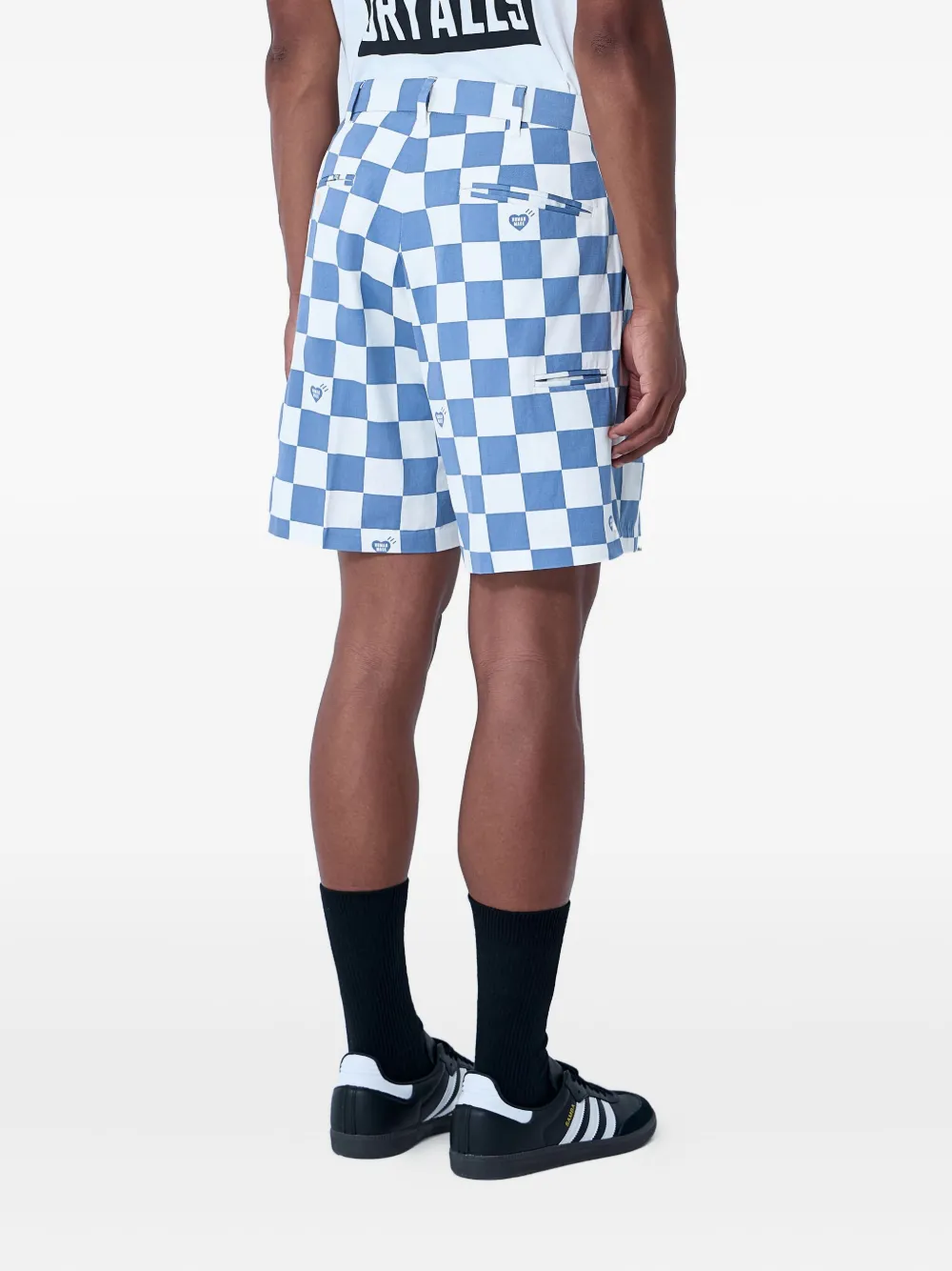 Human Made Checkerboard-print Shorts In Blue
