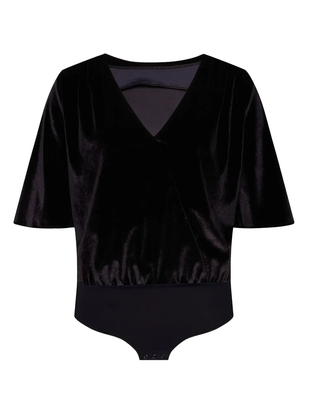 Addicted To Love velvet wrap-neck bodysuit
