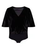 Undress Code Addicted To Love velvet wrap-neck bodysuit - Black