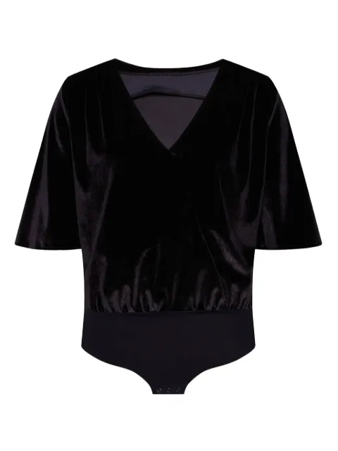 Undress Code Addicted To Love velvet wrap-neck bodysuit