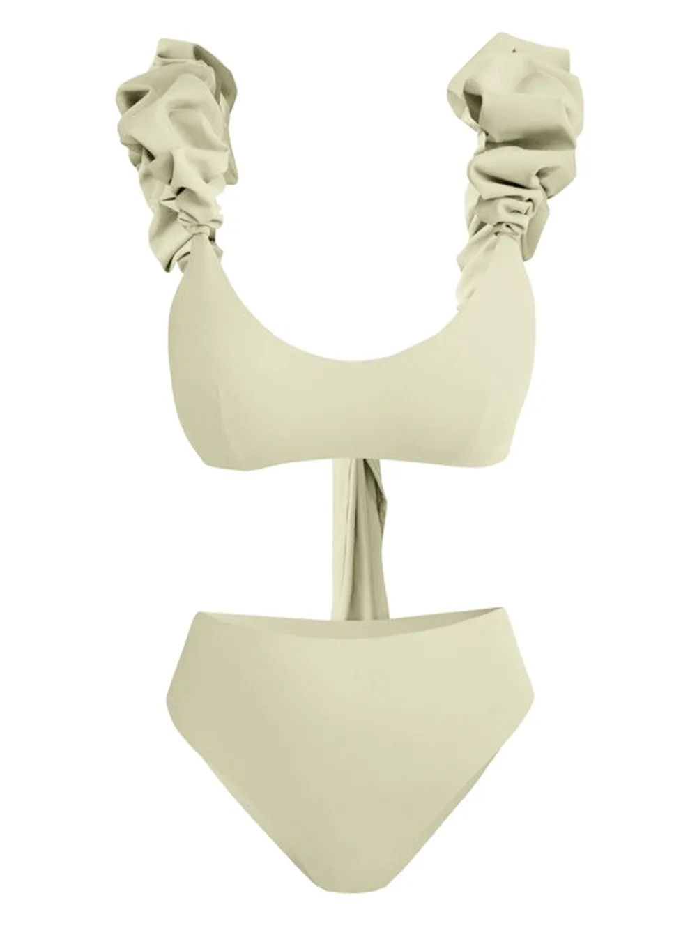 Maygel Coronel ruffled-sleeve bikini - グリーン Maygel Coronel ruffled-sleeve bikini - グリーン