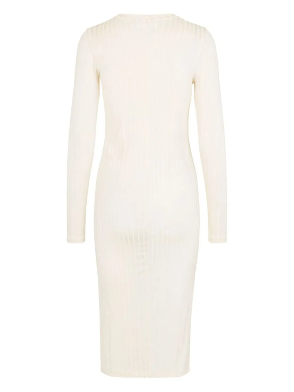 Samsoe & Samsoe Jenari Long-sleeve Midi Dress In Neutral