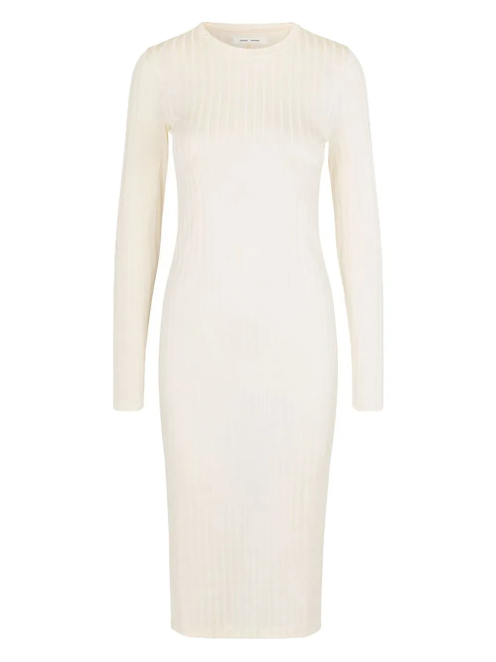 Samsoe & Samsoe Jenari Long-sleeve Midi Dress In Neutral