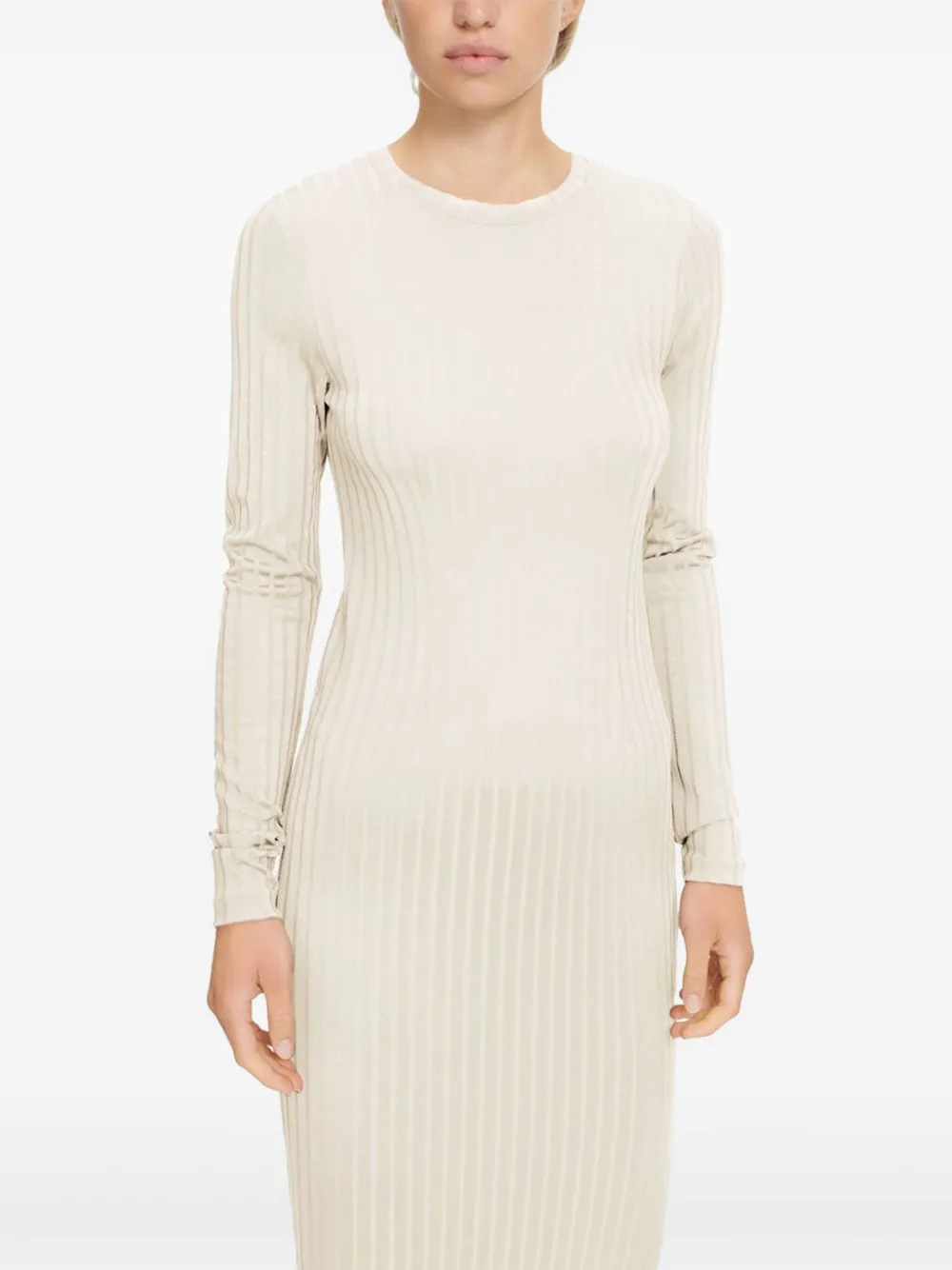 SAMSOE SAMSOE Jenari long-sleeve midi dress - Beige