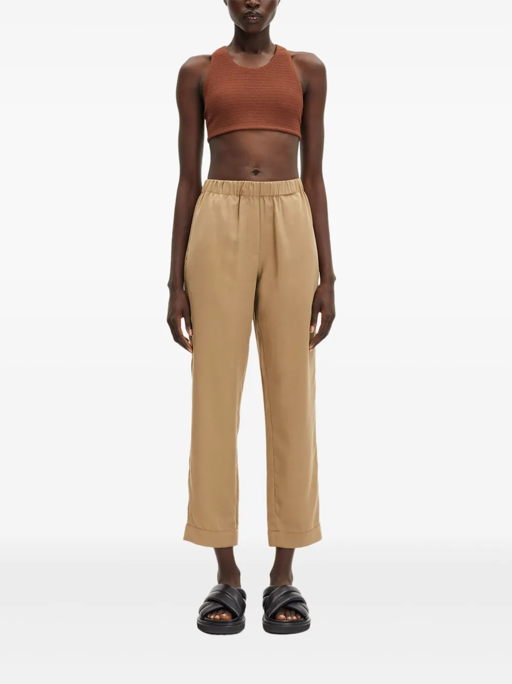 SAMSOE SAMSOE Hoys elasticated-waist tapered trousers - Beige