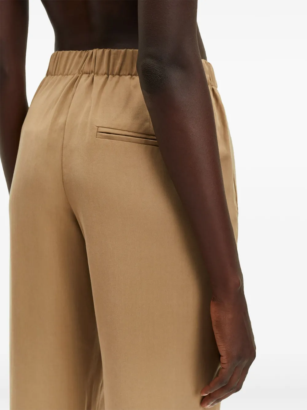 Samsoe & Samsoe Hoys Elasticated-waist Tapered Trousers In Brown