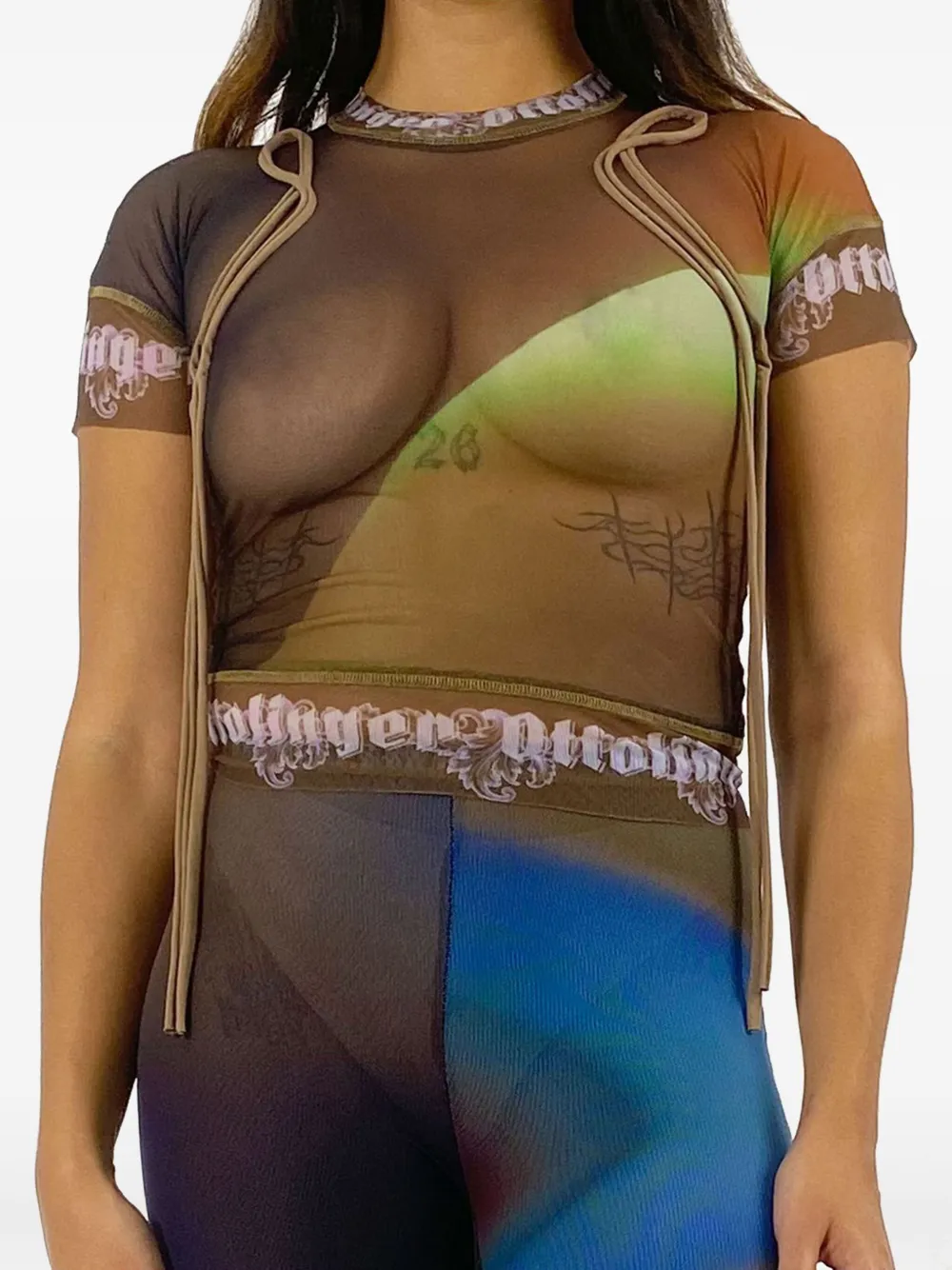 Ottolinger mesh T-shirt Bruin