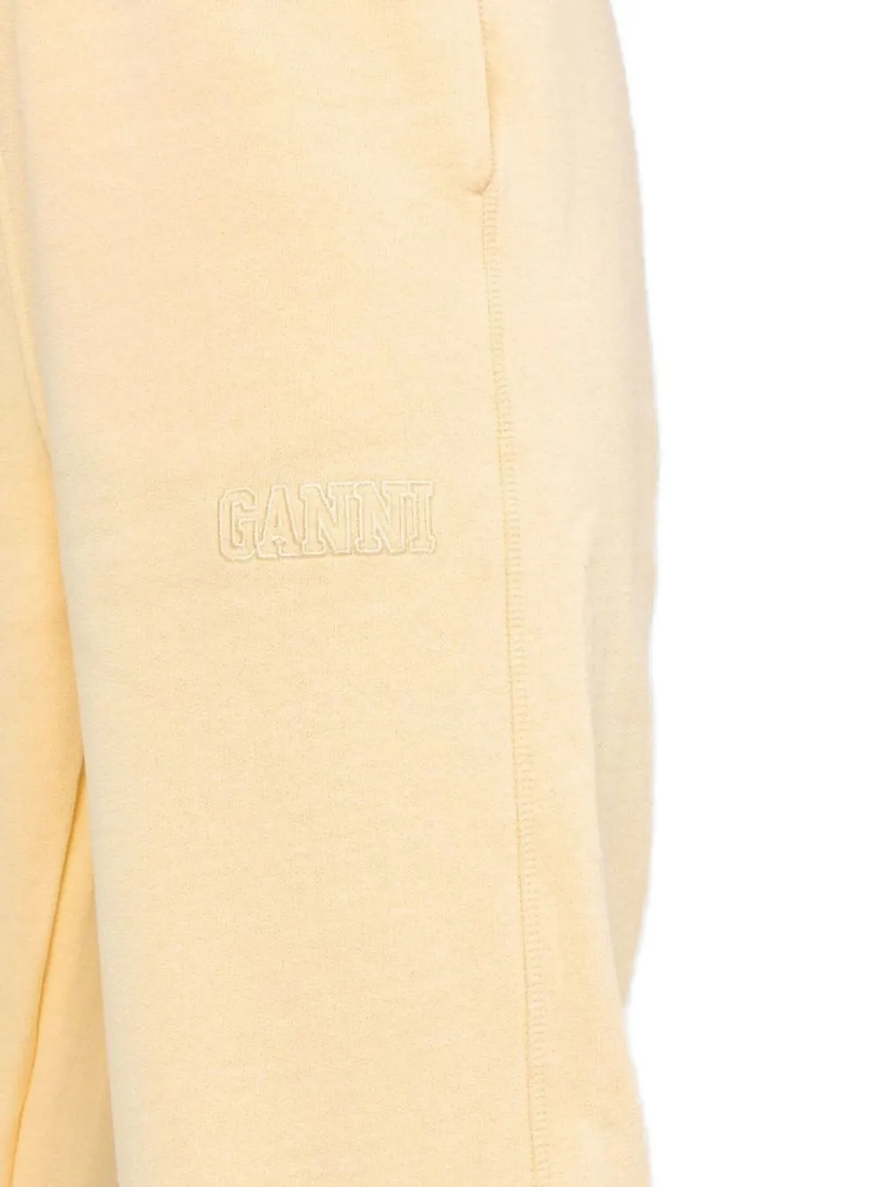 GANNI logo-embroidered track pants Geel
