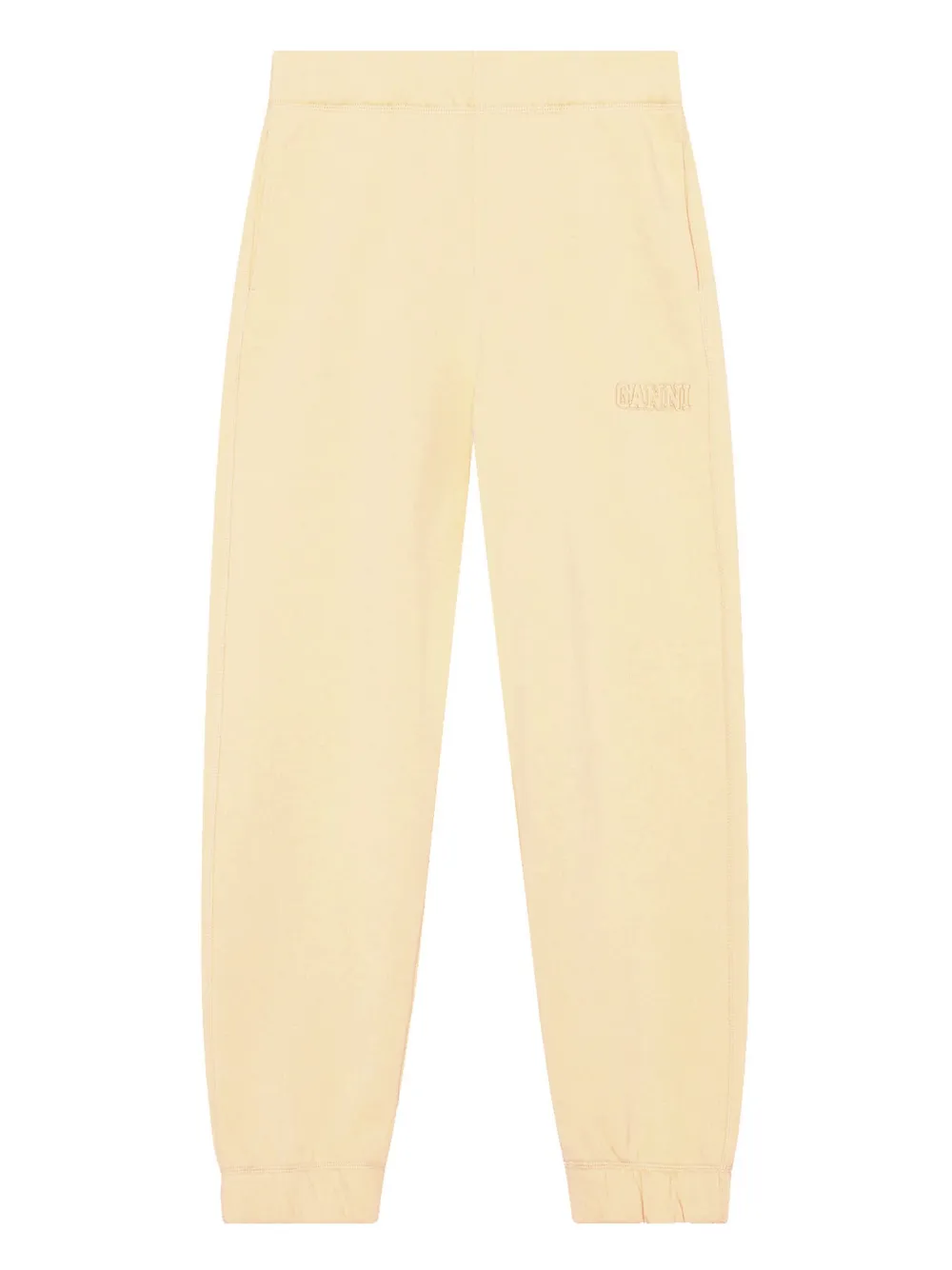 GANNI logo-embroidered track pants Geel