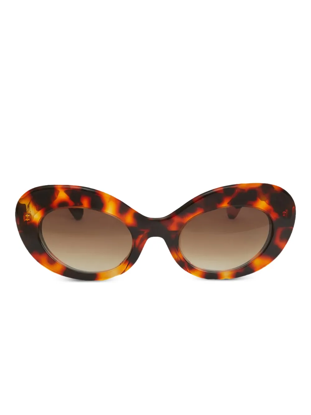 Rodebjer Sylvia oval-frame tortoiseshell sunglasses Bruin