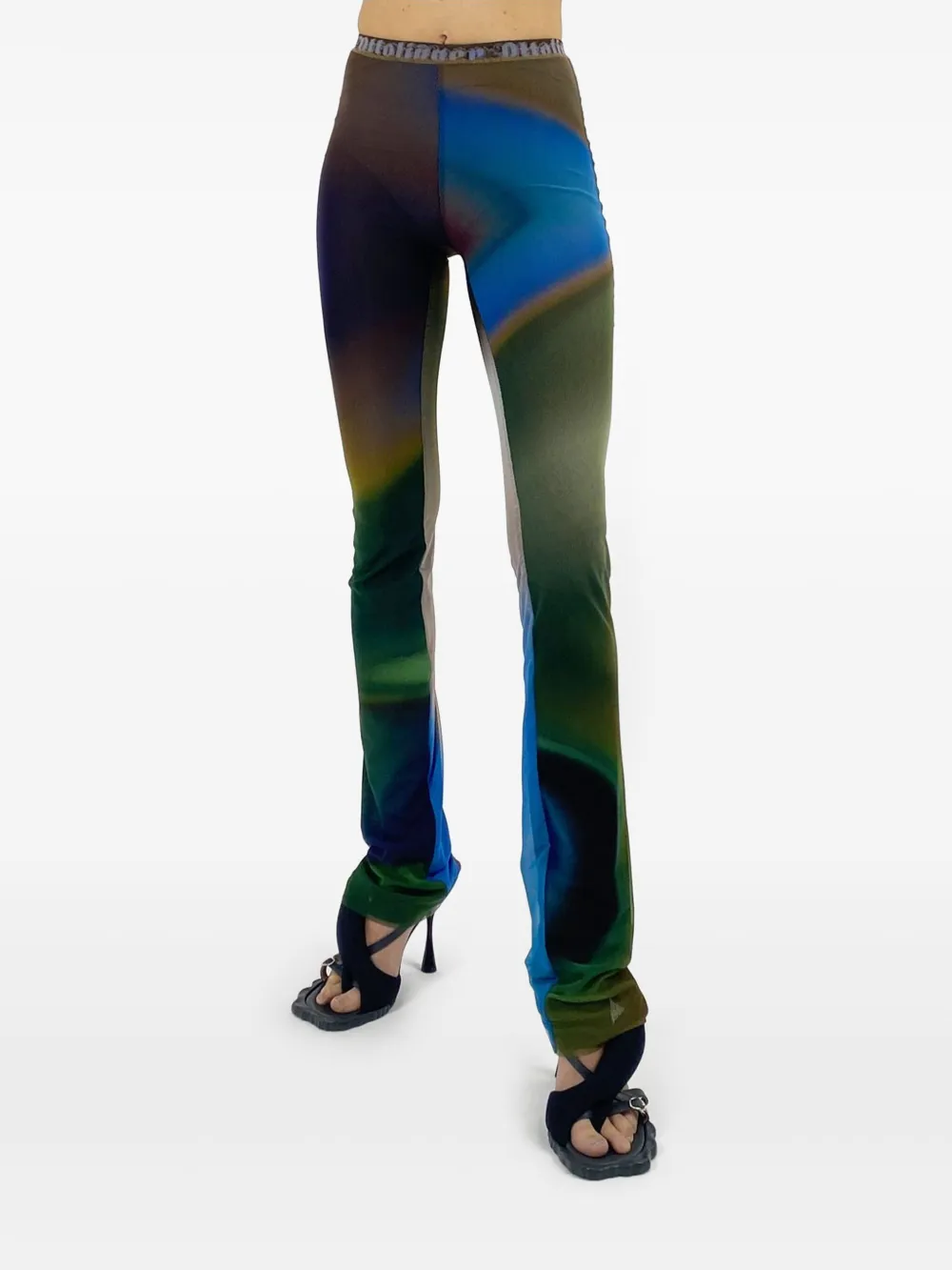 Ottolinger abstract-print mesh trousers Groen