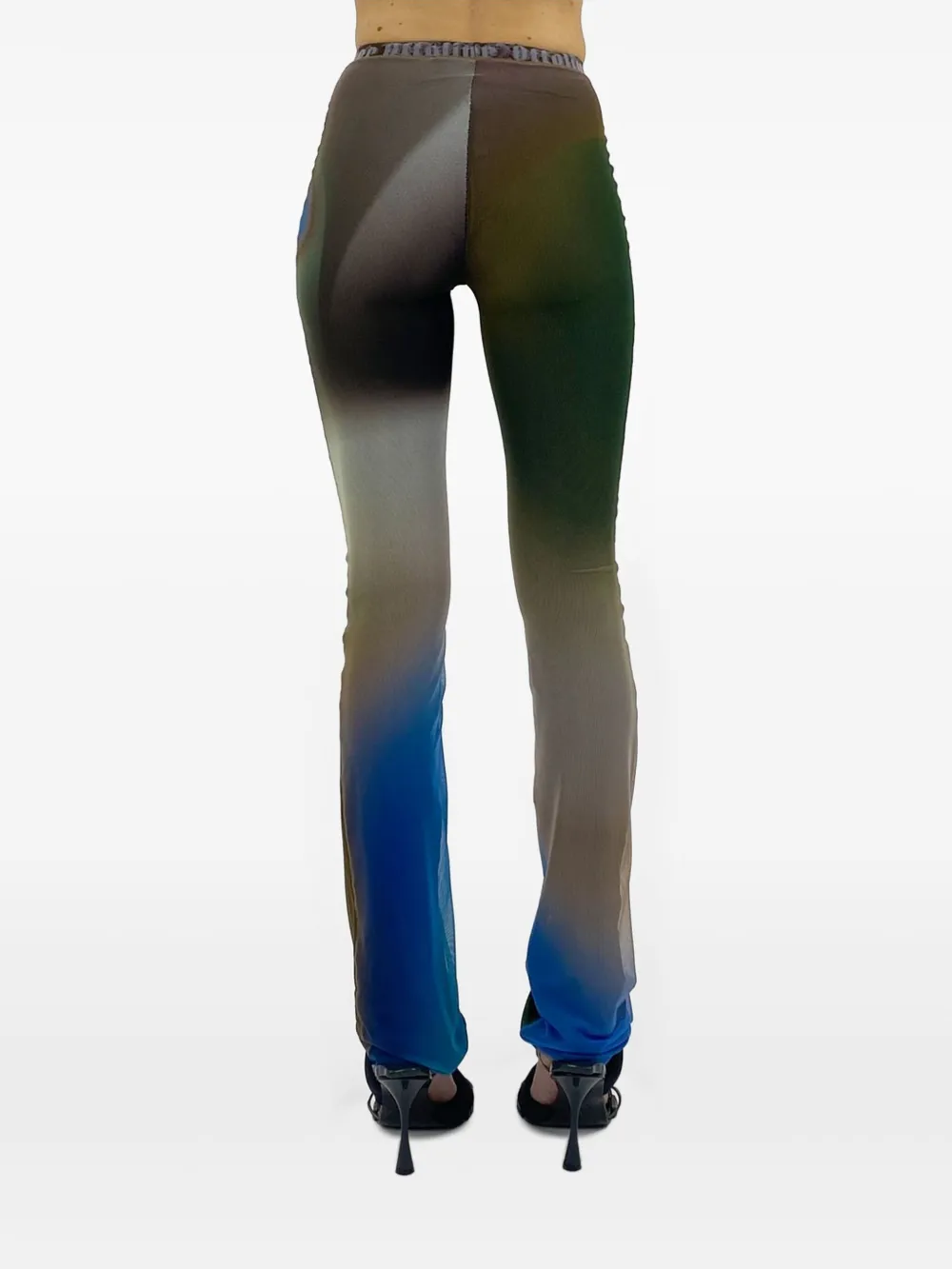 Ottolinger abstract-print mesh trousers Groen